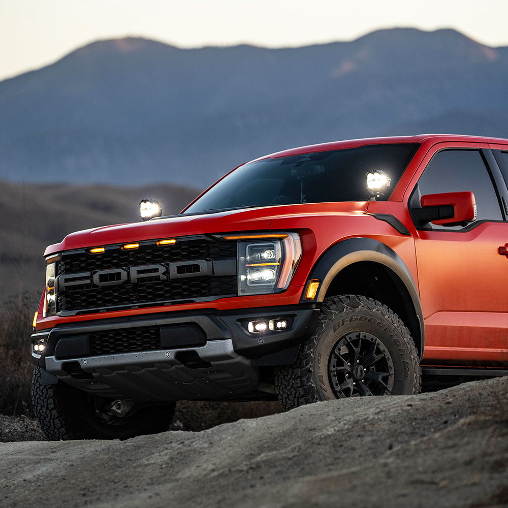 S2 SAE Baja Amber/S2 Pro Fog Pocket Kit Fits 21-On Ford Raptor Baja Designs
