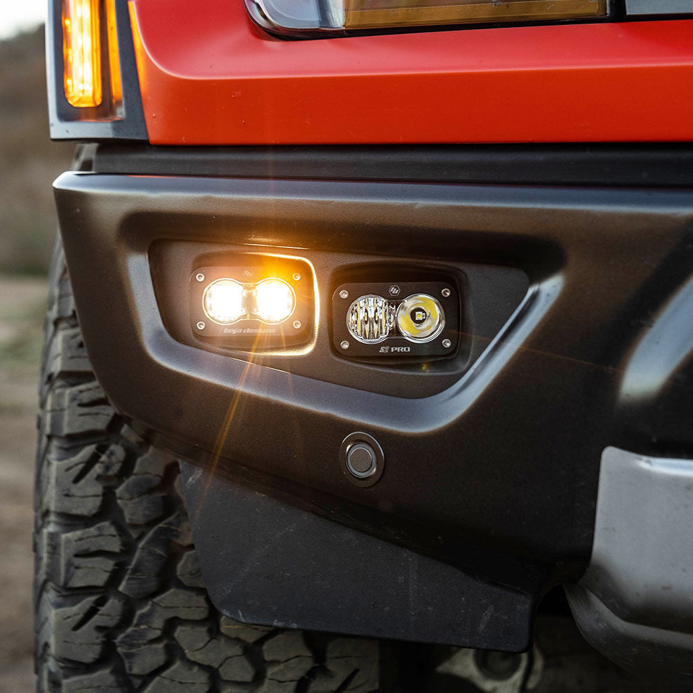 S2 SAE Baja Amber/S2 Pro Fog Pocket Kit Fits 21-On Ford Raptor Baja Designs